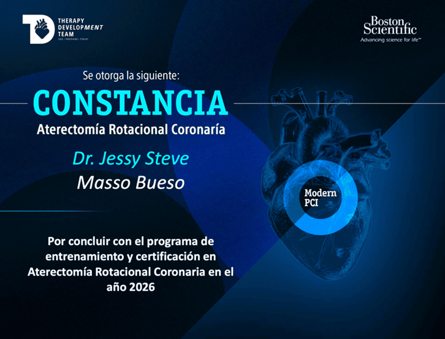Certificado o constancia 10 del Dr. Steve Masso