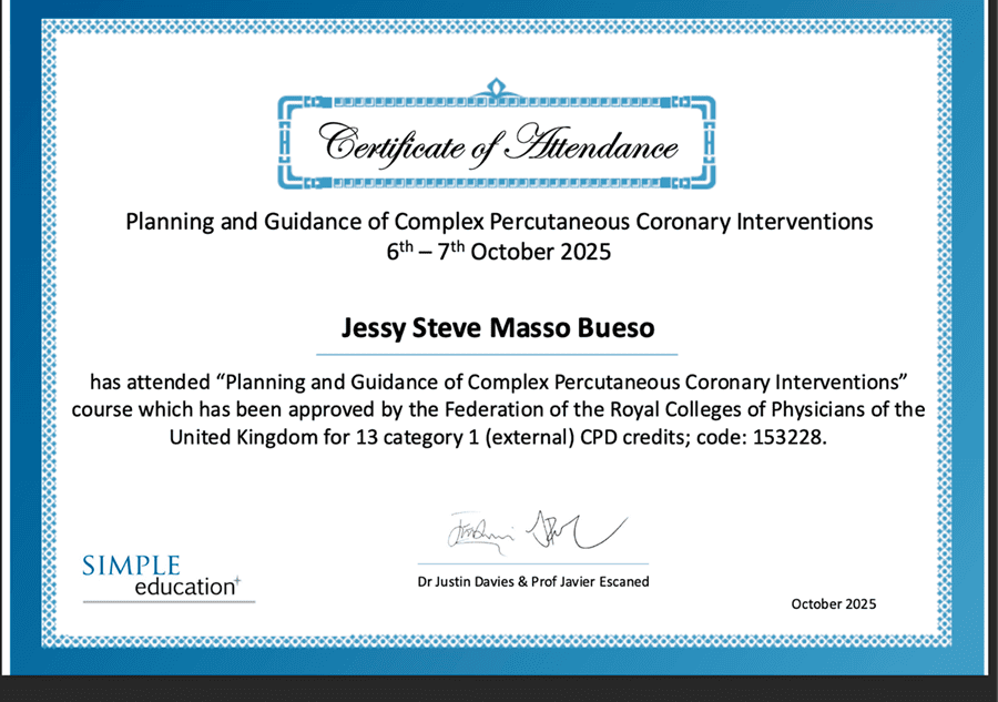 Certificado o constancia 13 del Dr. Steve Masso
