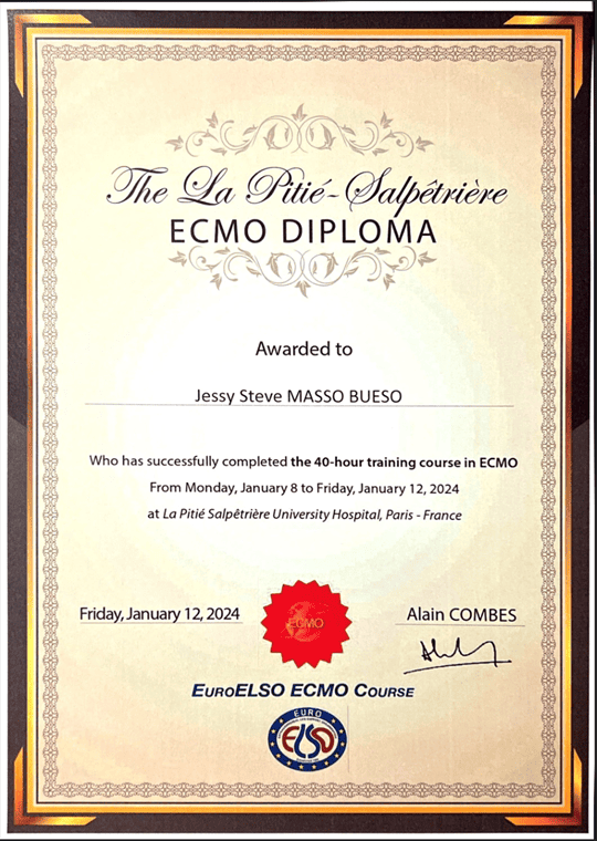 Certificado o constancia 15 del Dr. Steve Masso