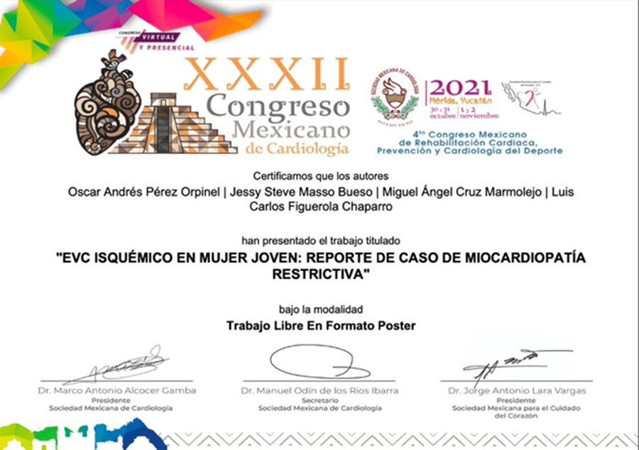 Certificado o constancia 17 del Dr. Steve Masso