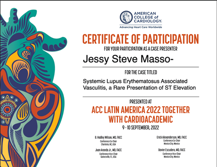 Certificado o constancia 21 del Dr. Steve Masso
