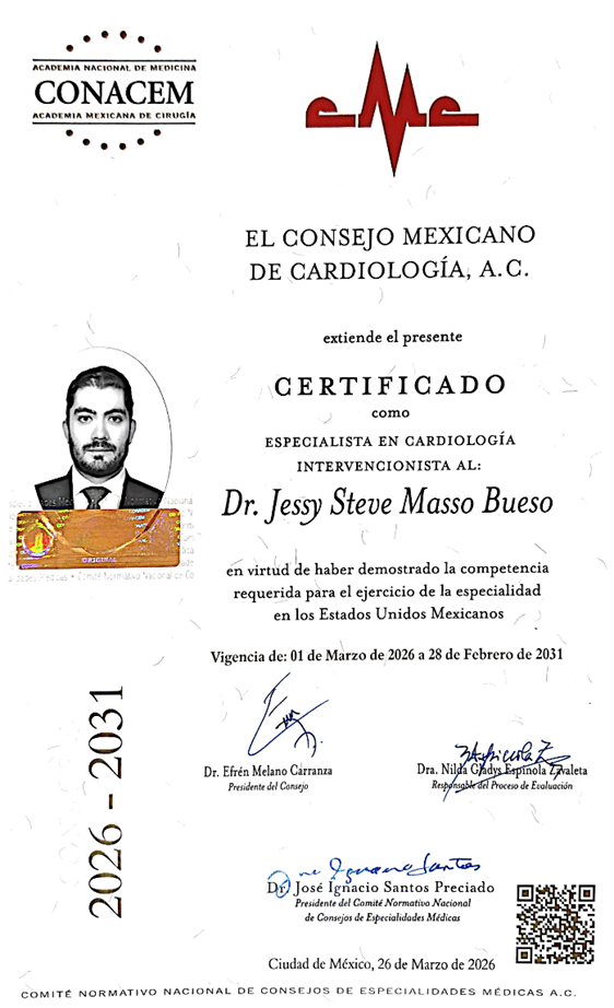 Certificado o constancia 7 del Dr. Steve Masso