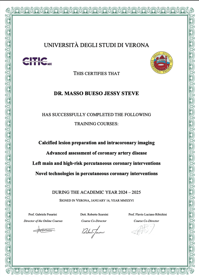 Certificado o constancia 8 del Dr. Steve Masso